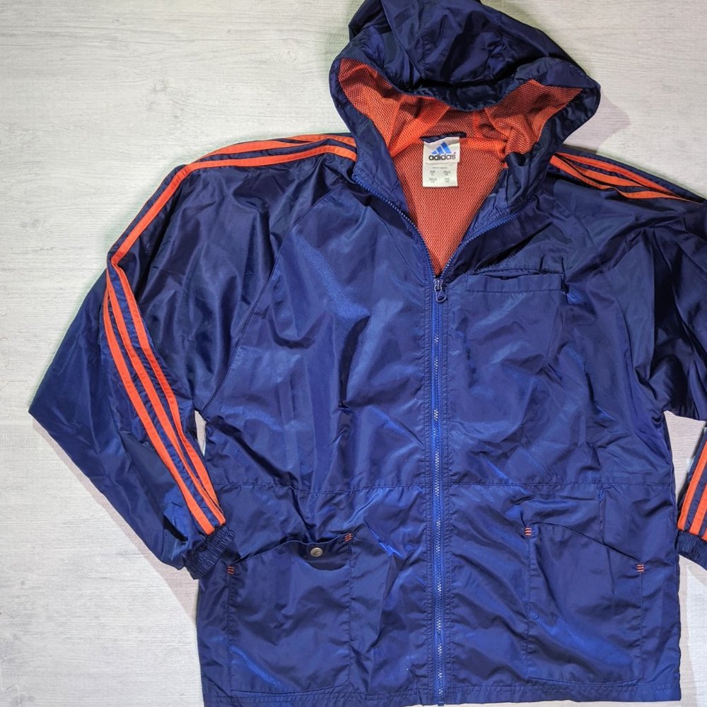Adidas Orange & Navy Jacket w/ hood (D71)